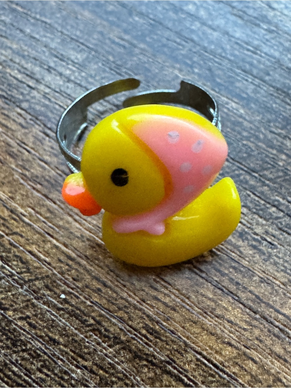 Yellow Rubber Duck Adjustable Ring Kawaii Cute Style New